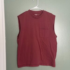 Abercrombie & Fitch Men's Burgundy Tank Top